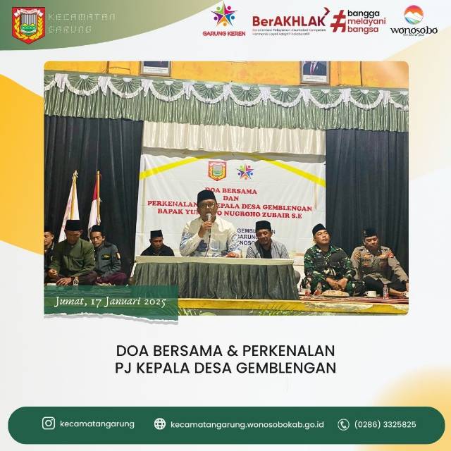 Doa Bersama dan Perkenalan Pj Kepala Desa Gemblengan